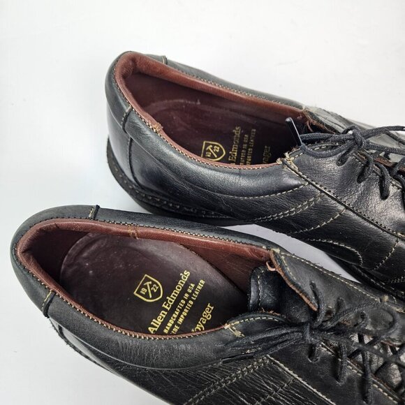 Allen Edmonds Voyager Black Leather Casual Lace Up Walking Shoe 10 - Picture 11 of 13